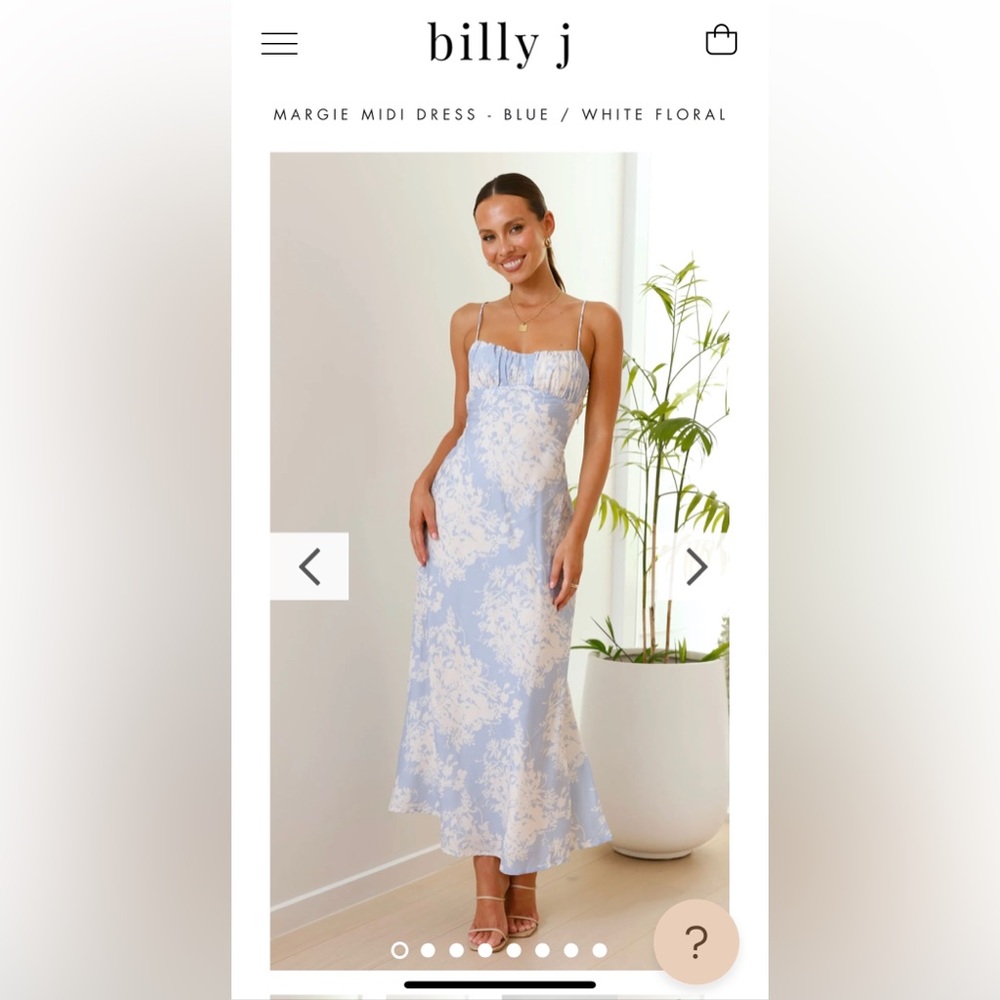 Billy J Margie MIDI Dress Blue Floral Size 6 (M)